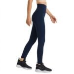 Women High Quality Super High Waist Leggings With Pocket Deep Blue - Image 2